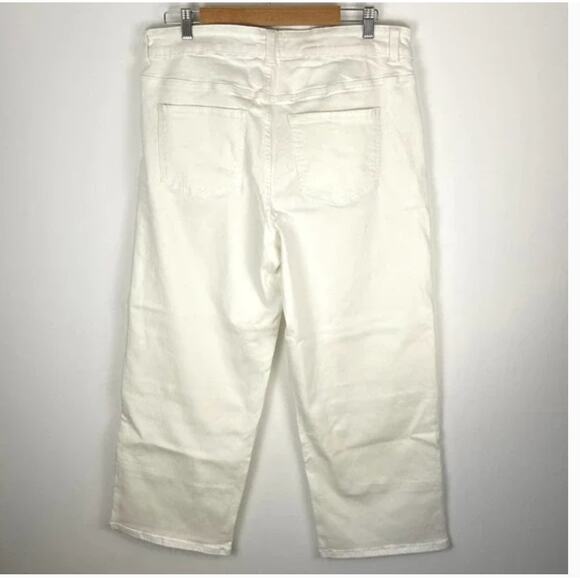 Universal Standard x Erdem Hana Wide Leg Jeans 24 NWT White Cropped Fray - Picture 4 of 6